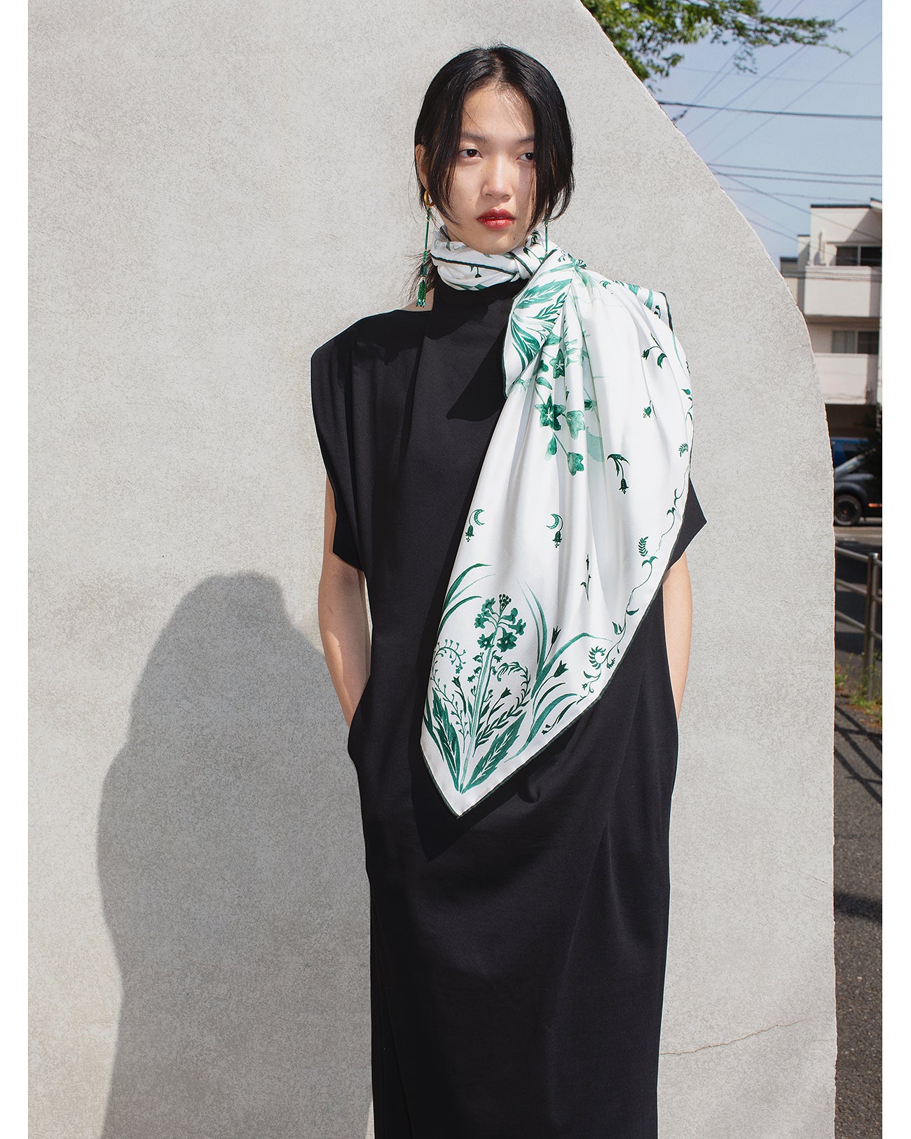 メイ Cotton Jersey Asymmetric Dress - black - Mame Kurogouchi