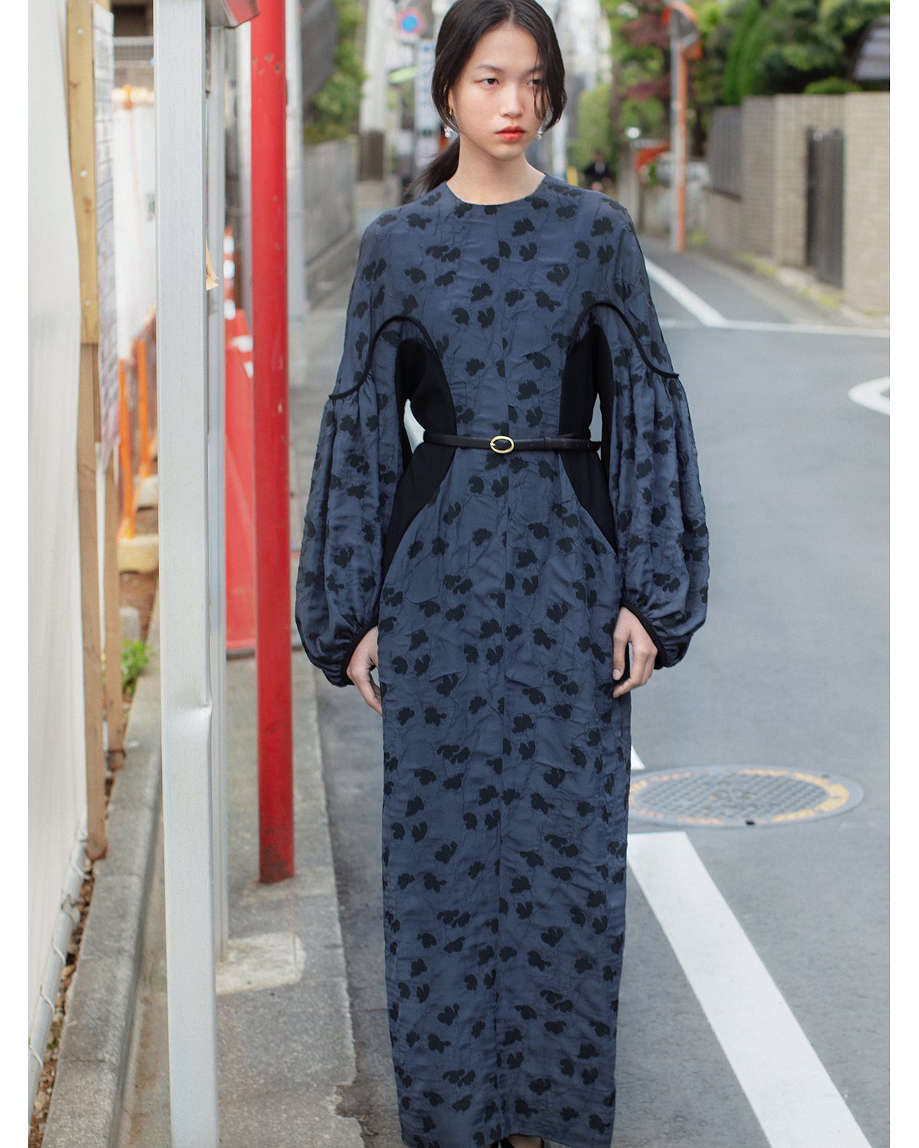 Cow Hide Leather Narrow Belt - black - Mame Kurogouchi