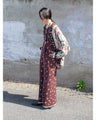 Floral Jacquard Knit Dress - brown