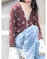 Floral Jacquard Denim Trousers - grey