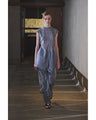 Wool Nylon Capsleeve Shimmering Top - grey