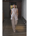 Wool Nylon Capsleeve Shimmering Top - beige