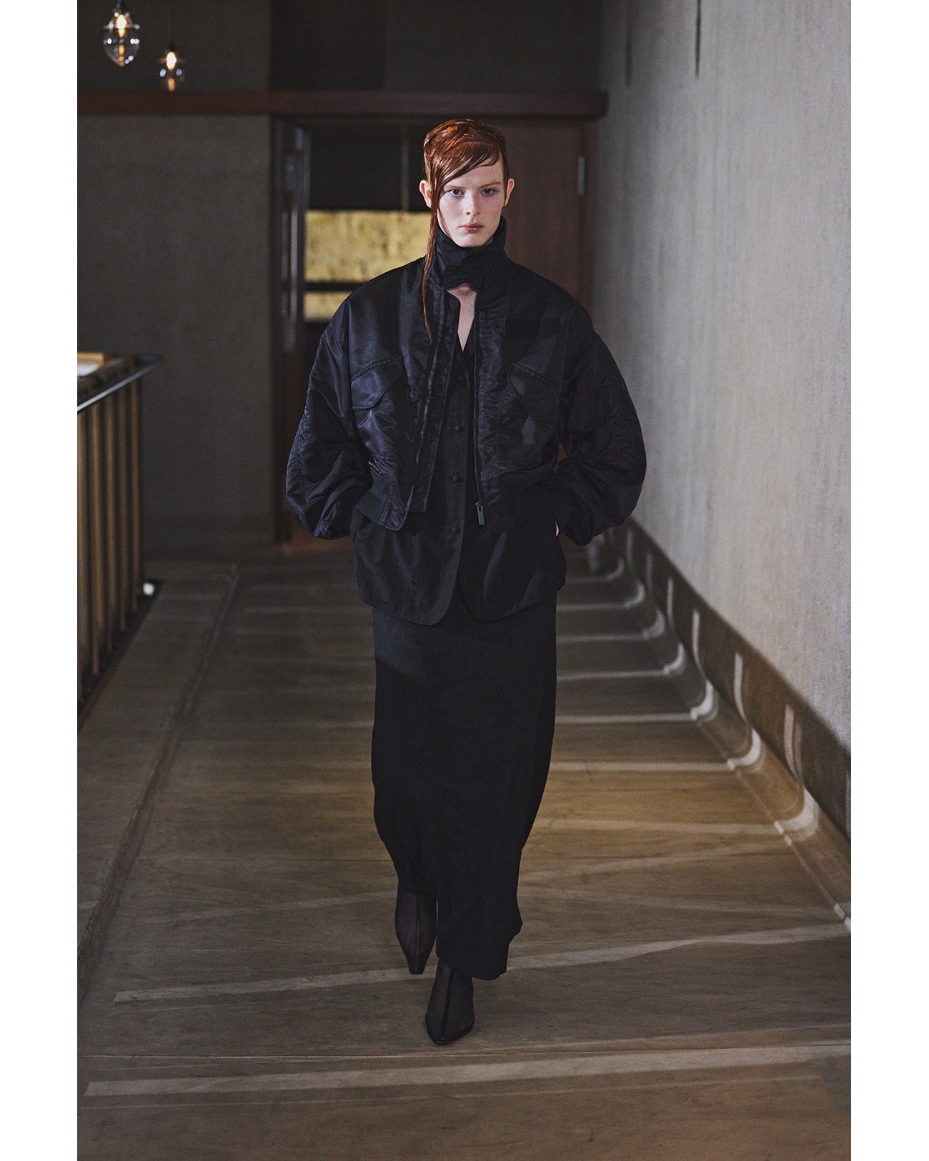 Nylon Twill 3D Embroidery Flight Jacket - black - Mame Kurogouchi