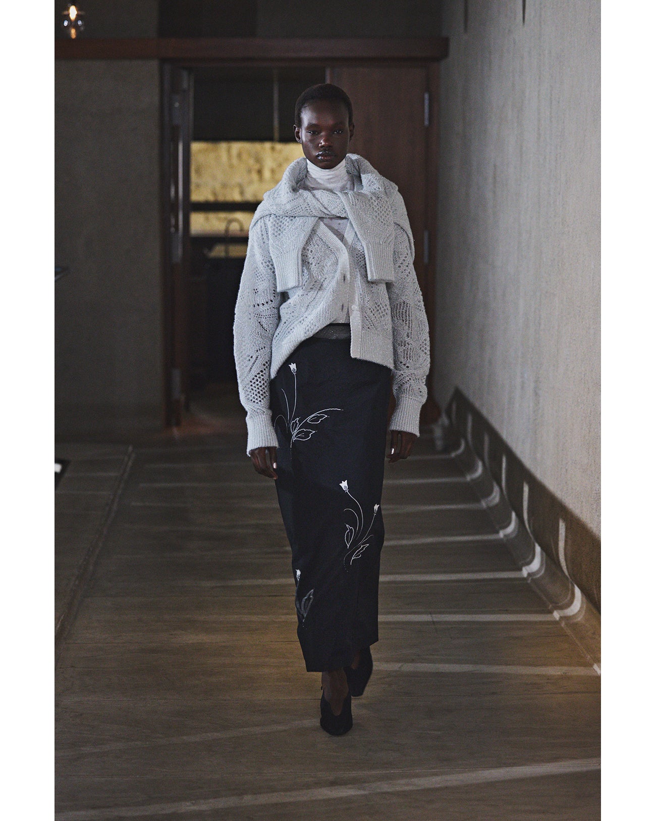 Shimmering Knit Top - light blue - Mame Kurogouchi