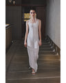 Multi-Pattern Knit Dress - white