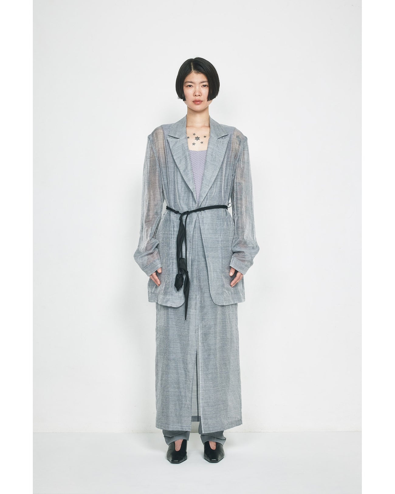 Floral Motif Silk Belt - black - Mame Kurogouchi