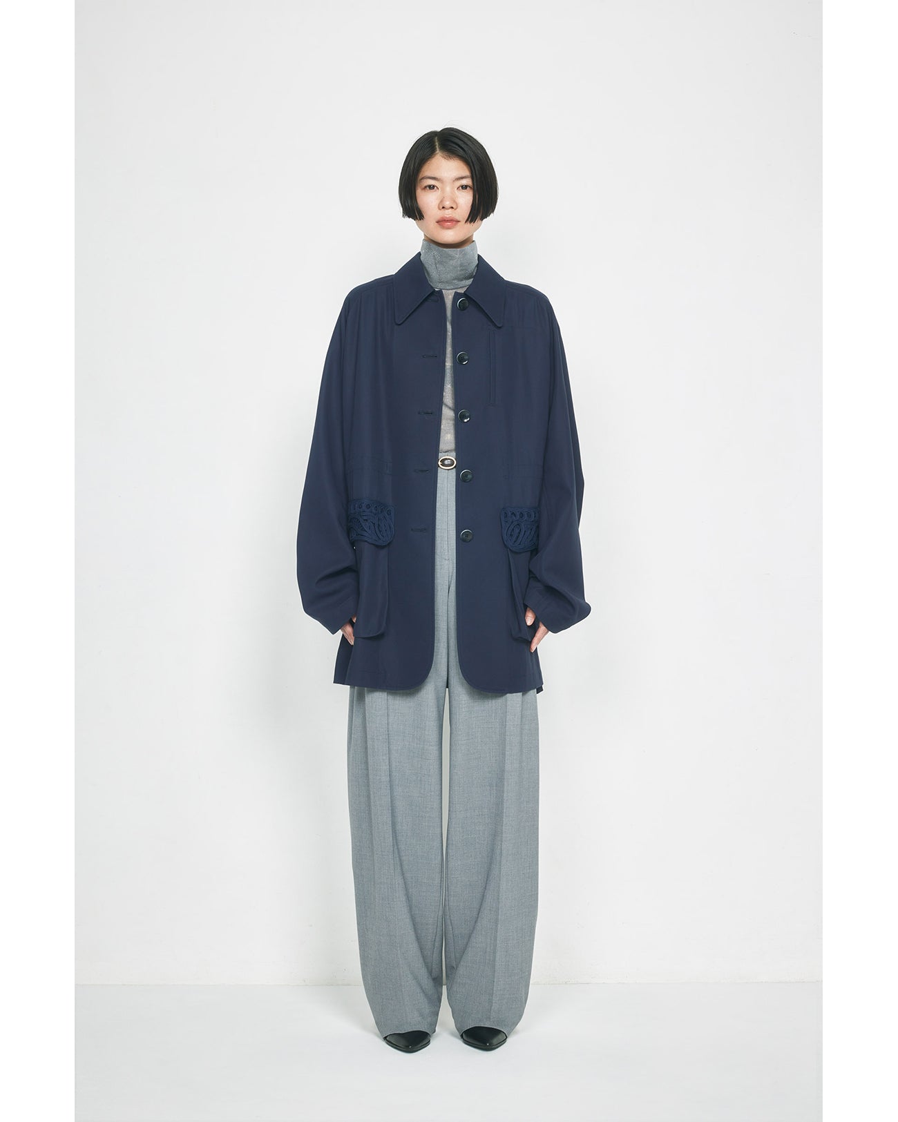 Wide-Tapered Trousers - grey - Mame Kurogouchi