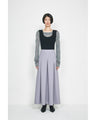 Shirring Jersey Jacquard Flare Skirt - grey