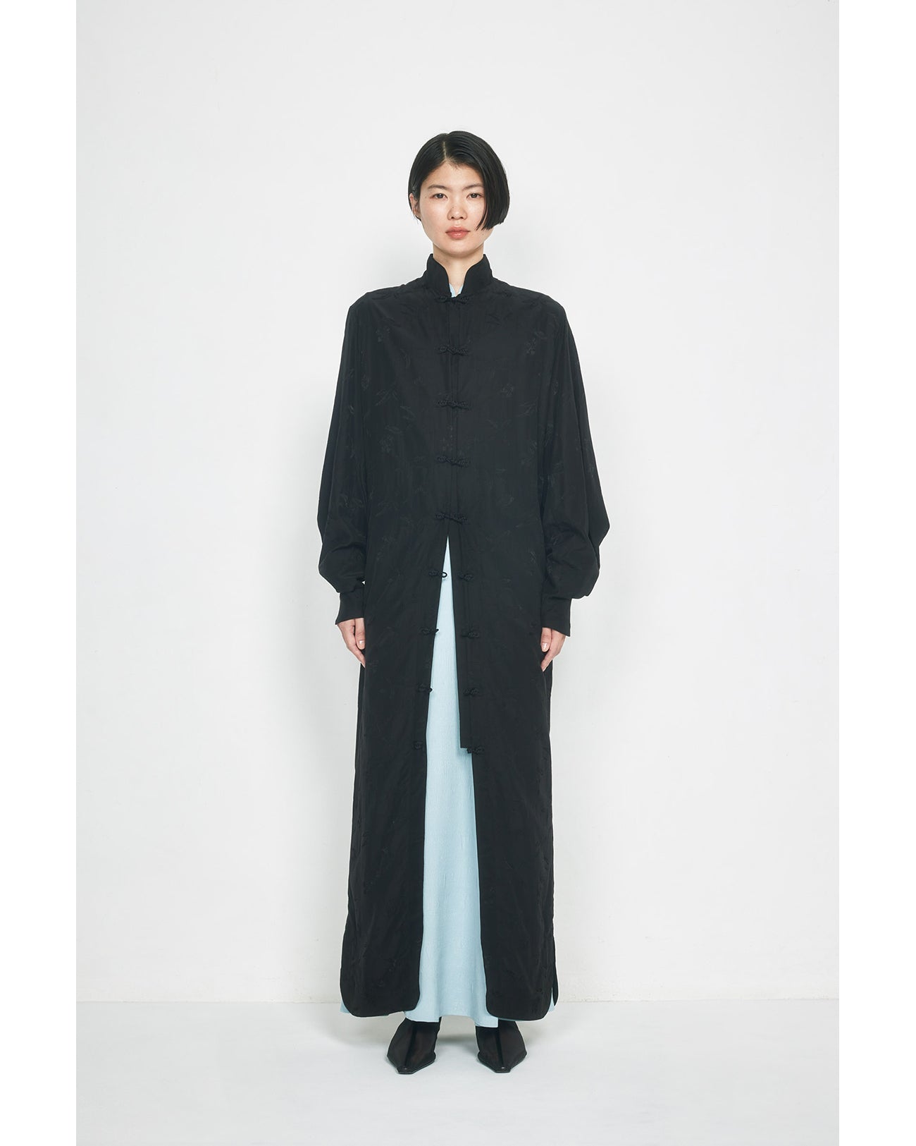 Puffed Floral Jacquard Dress - black - Mame Kurogouchi