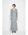 Floral Jacquard Square Neck Dress - black