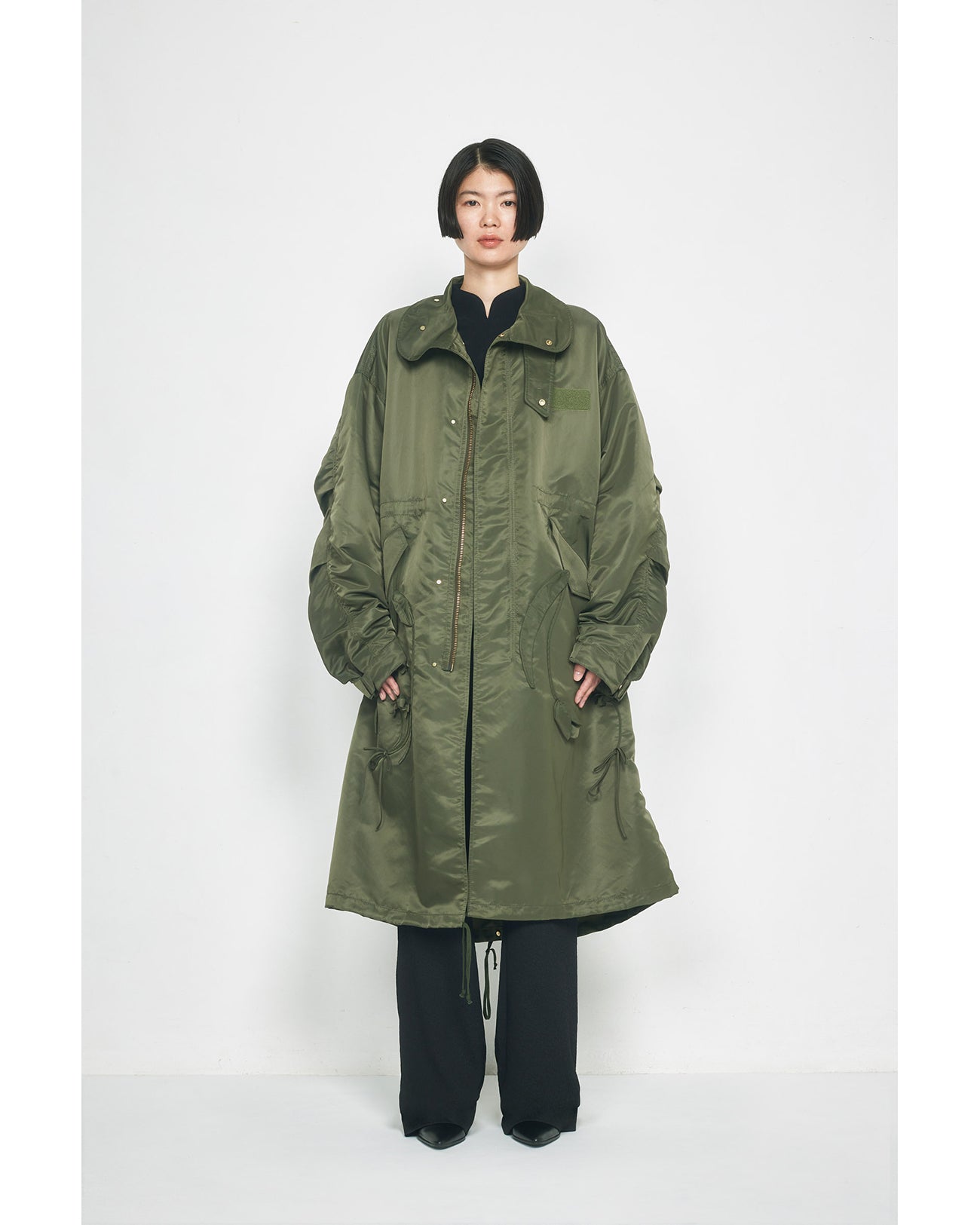 Puffed Floral Jacquard Sleeveless Top - black - Mame Kurogouchi