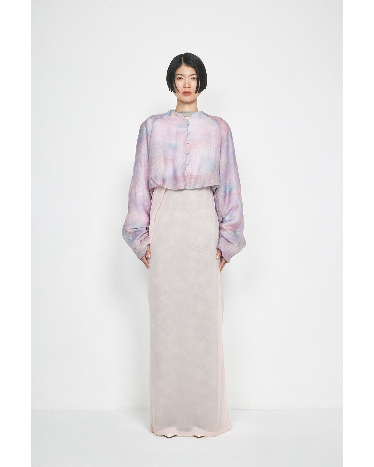 Draped Jersey Sheer Dress - pink - Mame Kurogouchi