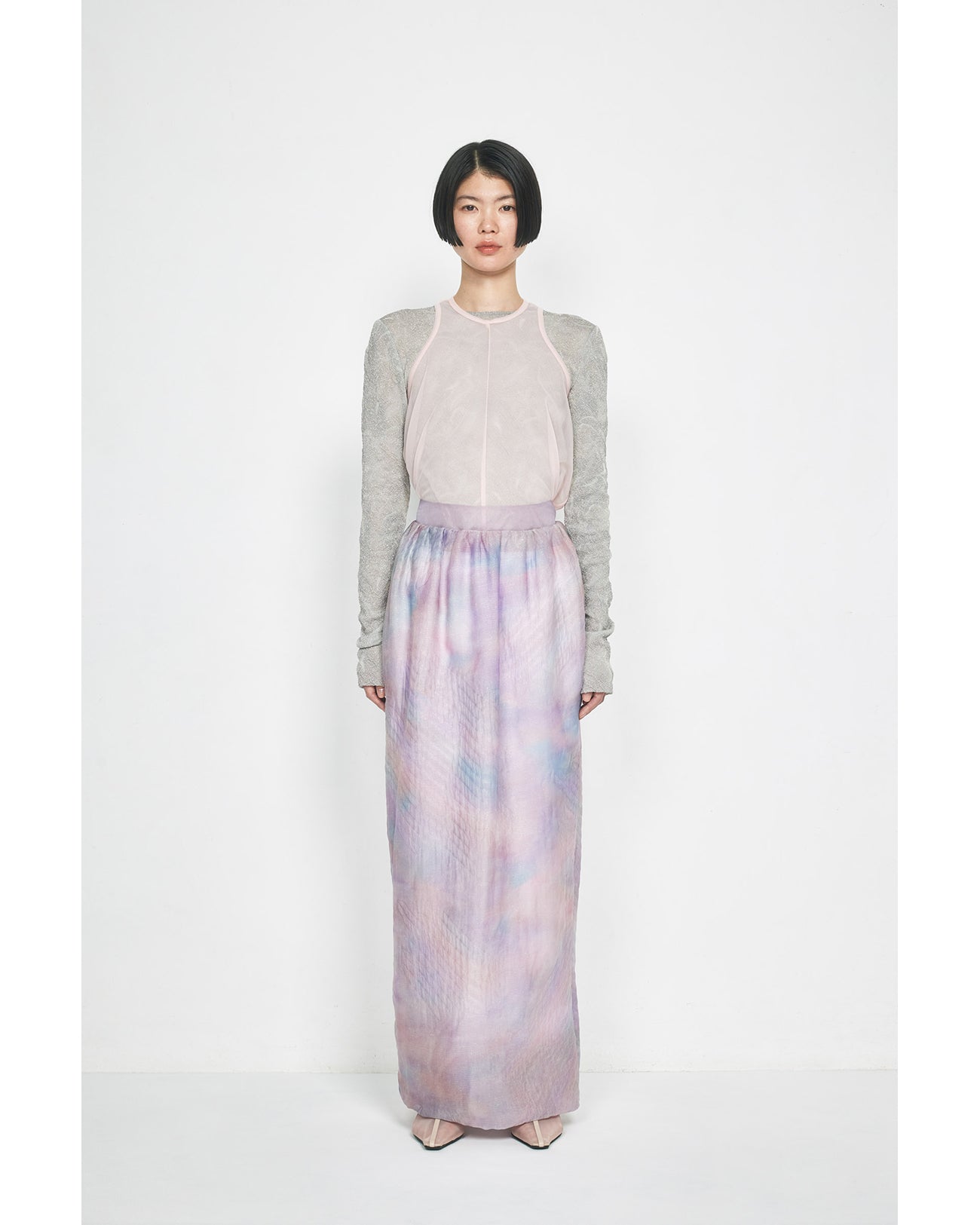 Triple-Layer Aurora-Dyed Skirt - pink - Mame Kurogouchi