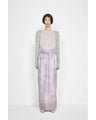Floral Jacquard Sheer Knit Top - grey