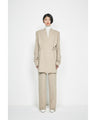 Triacetate Polyester Collarless Jacket - beige