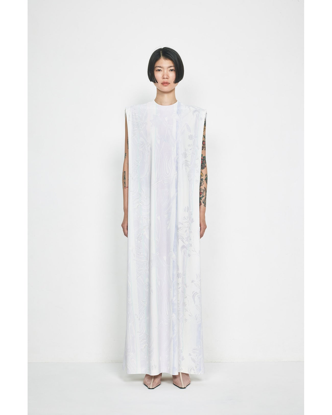 Marble Print Jersey Dress - purple - Mame Kurogouchi