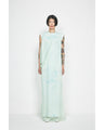 Draped Jersey Sheer Dress - light green
