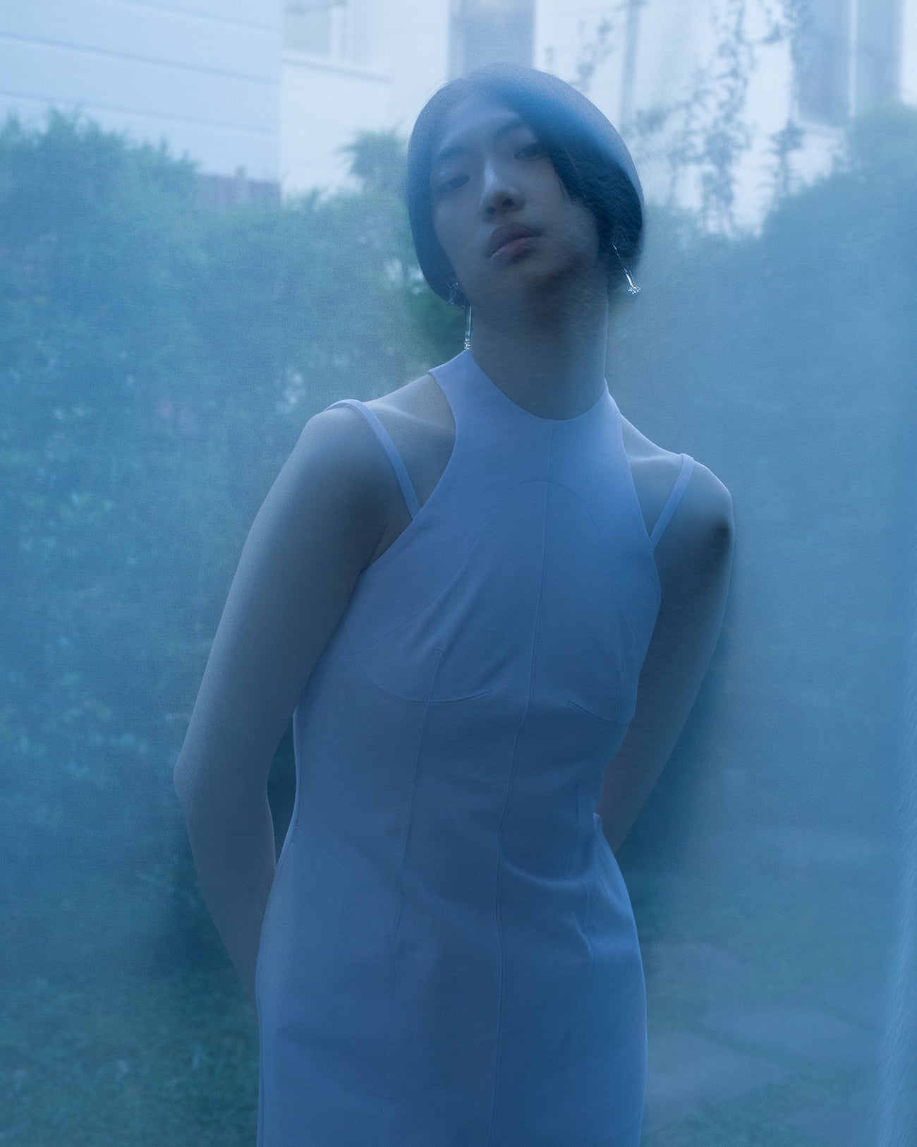 Cotton Jersey Halter Neck Dress - black - Mame Kurogouchi
