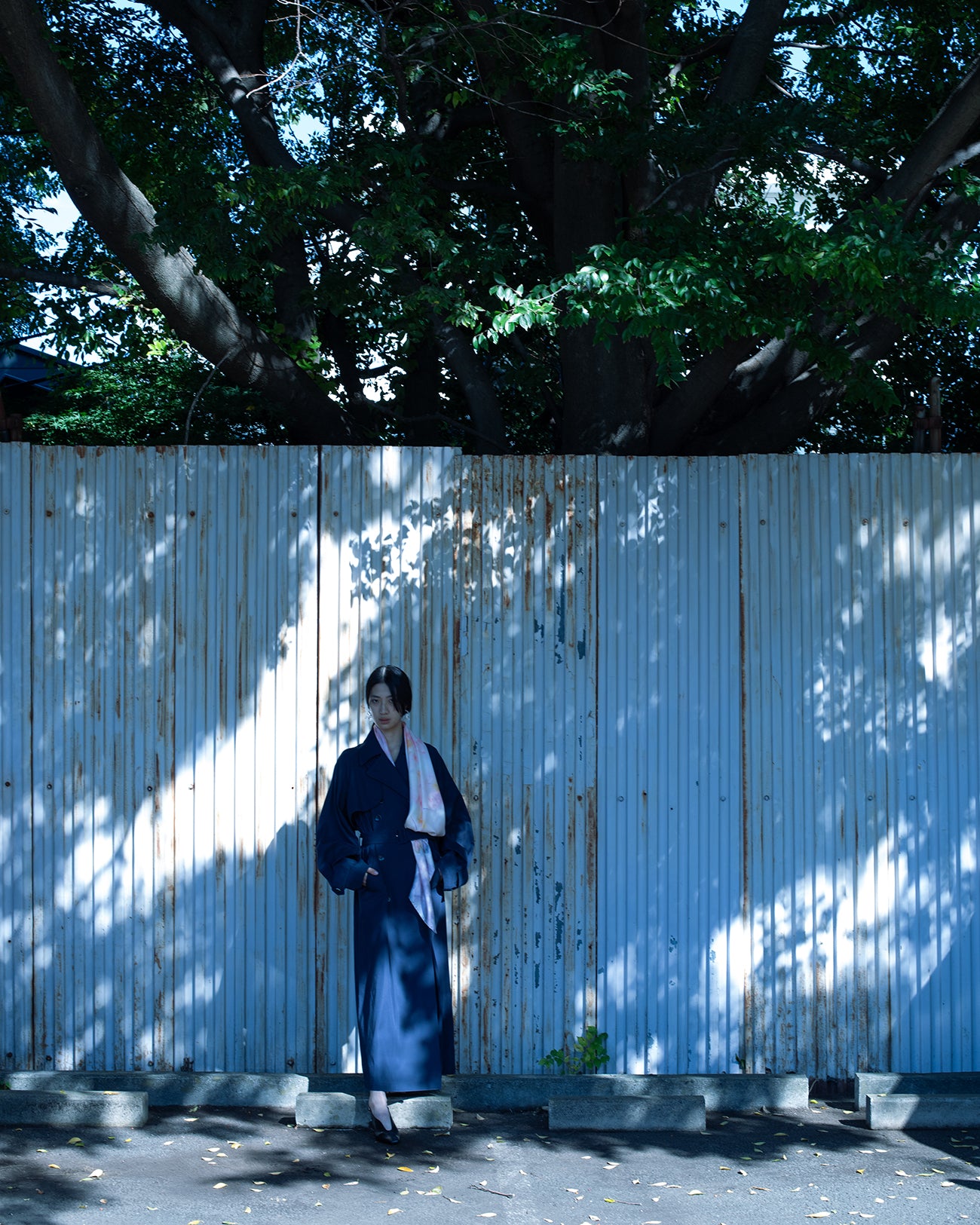 Cording Embroidery Detailed Trench Coat - navy - Mame Kurogouchi