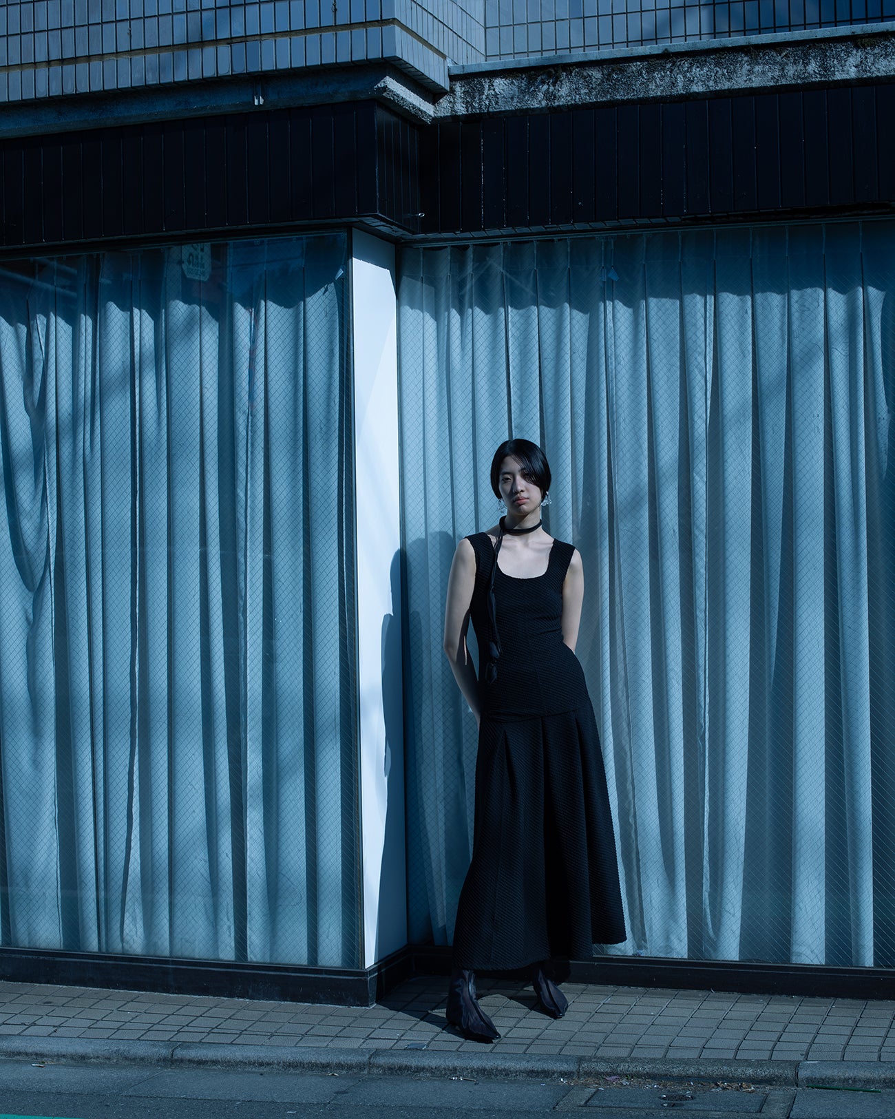 Shirring Jersey Jacquard Flare Skirt - black - Mame Kurogouchi