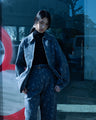 Floral Jacquard Denim Jacket - grey