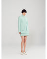 Silk Wool Double Cloth Stand Collar Jacket - mint green