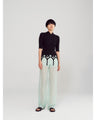 Bamboo Motif Willow Jacquard Sheer Trousers - mint green