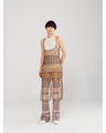 Bamboo Beaded Macrame Camisole Fringe Dress - brown