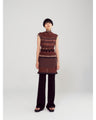 Bamboo Basket Pattern Knitted Dress - brown