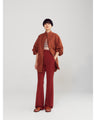 Stretched Triacetate Basket Pattern Trousers - brown