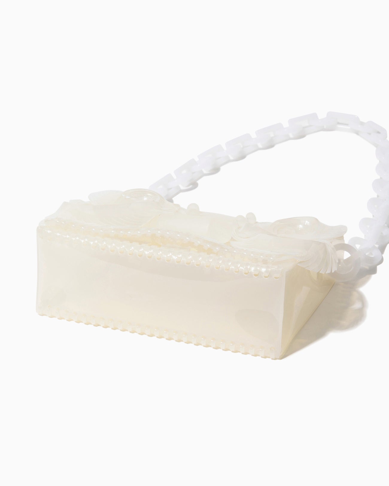 Transparent Sculptural Mini Chain Bag - white - Mame Kurogouchi