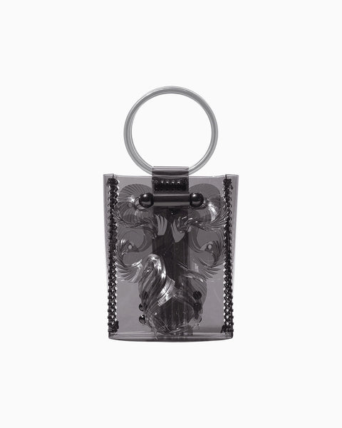 Transparent Sculptural Mini Handbag - black