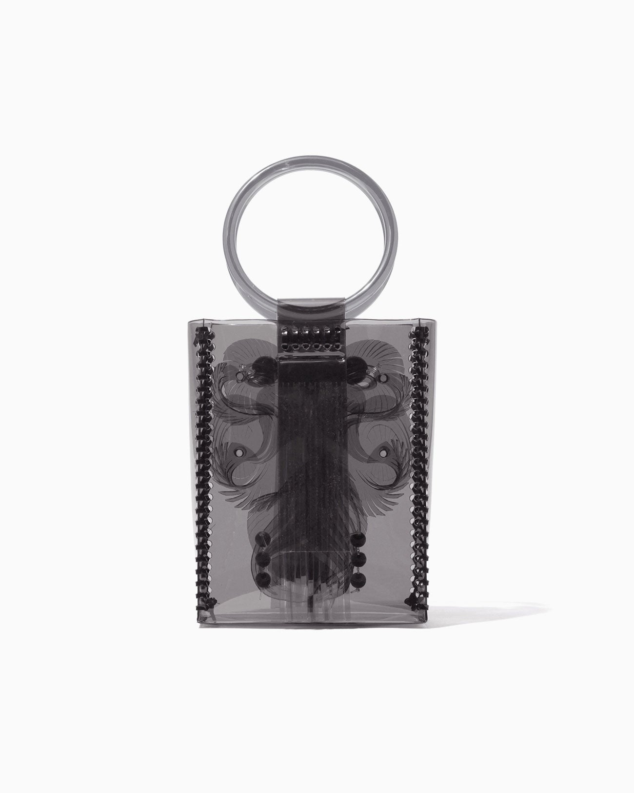 Transparent Sculptural Mini Handbag - black