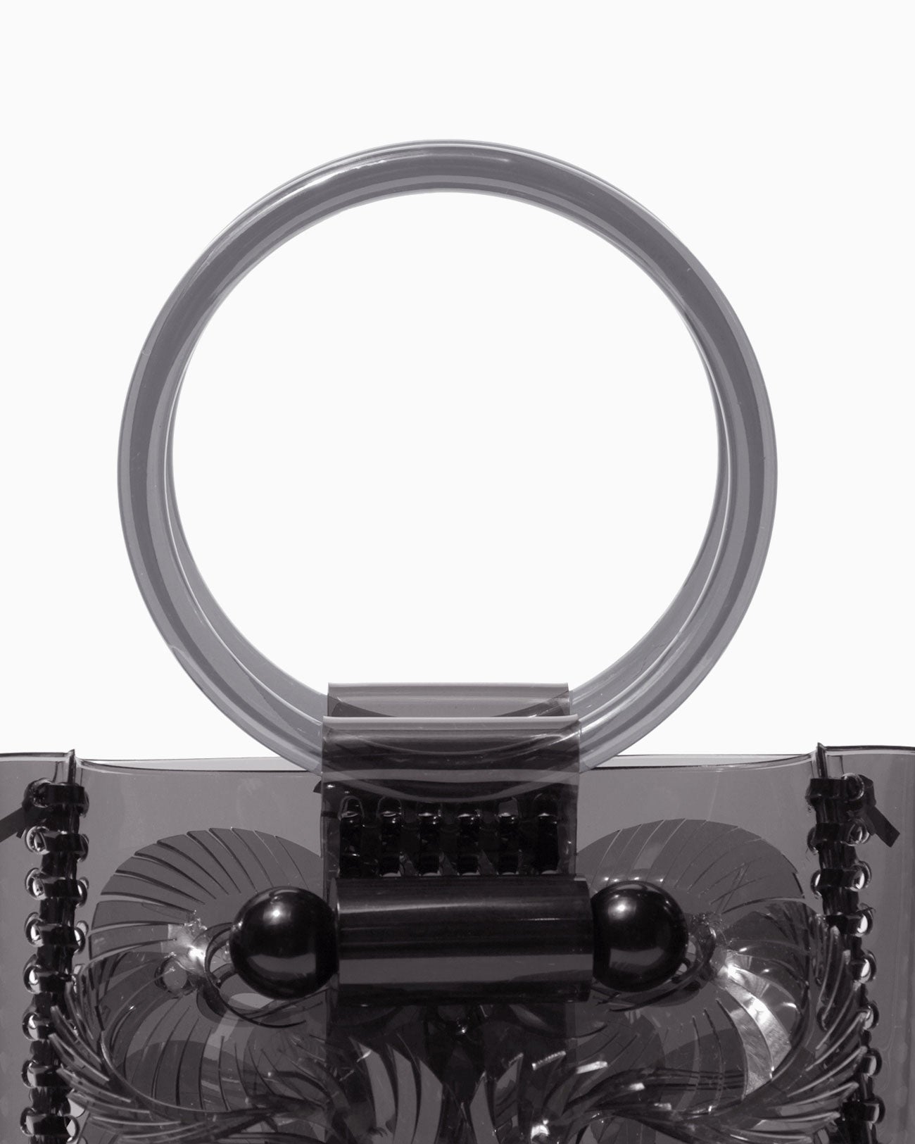 Transparent Sculptural Mini Handbag - black