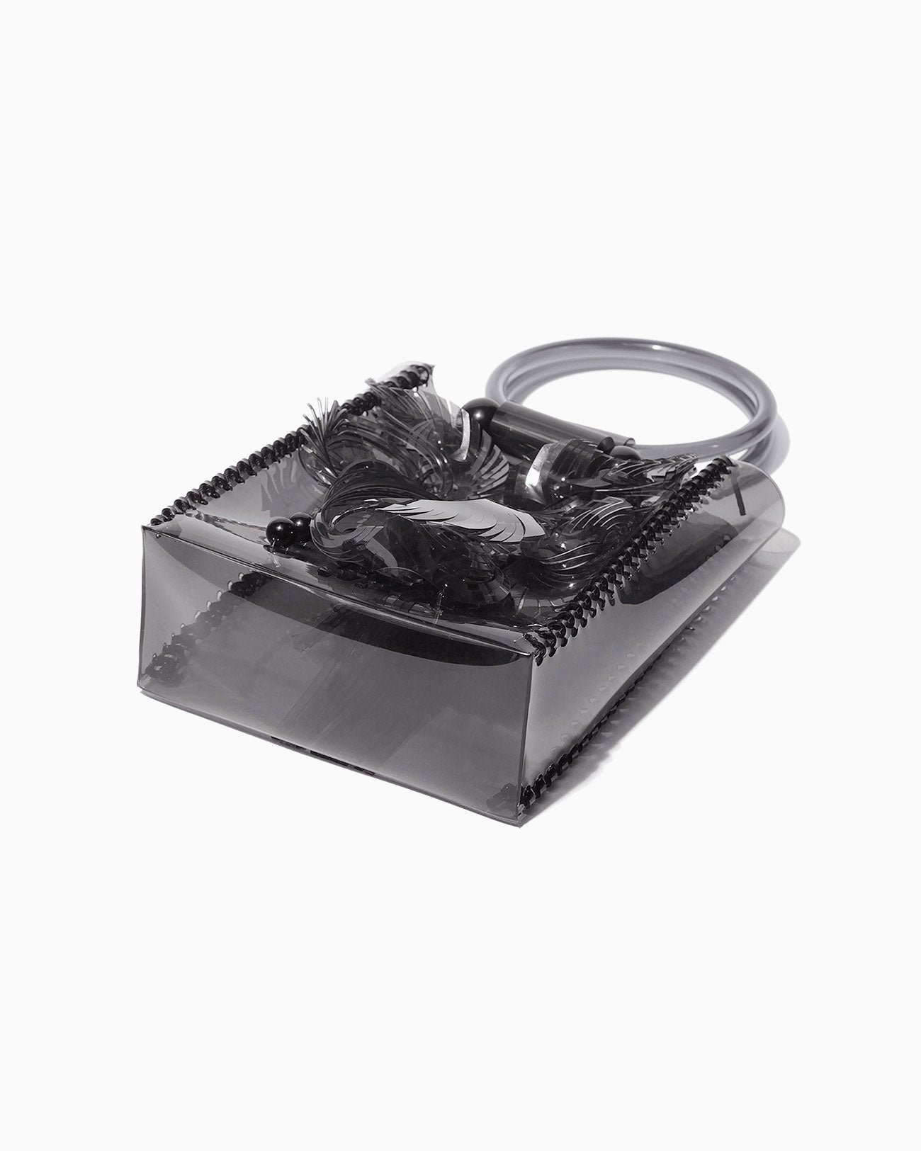 Transparent Sculptural Mini Handbag - black