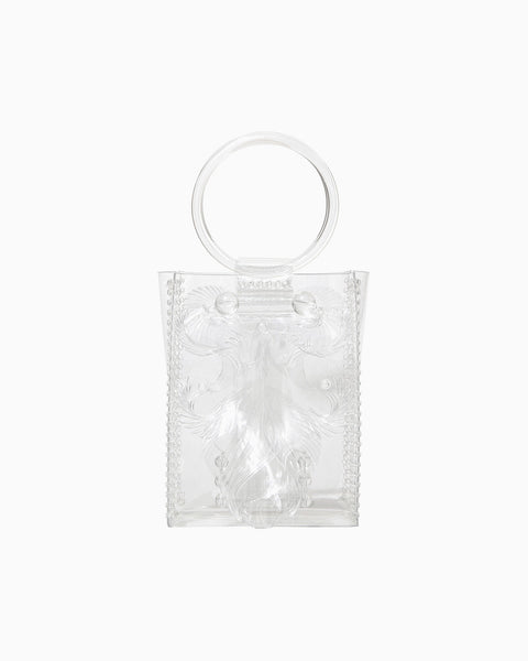 Transparent Sculptural Mini Handbag - clear