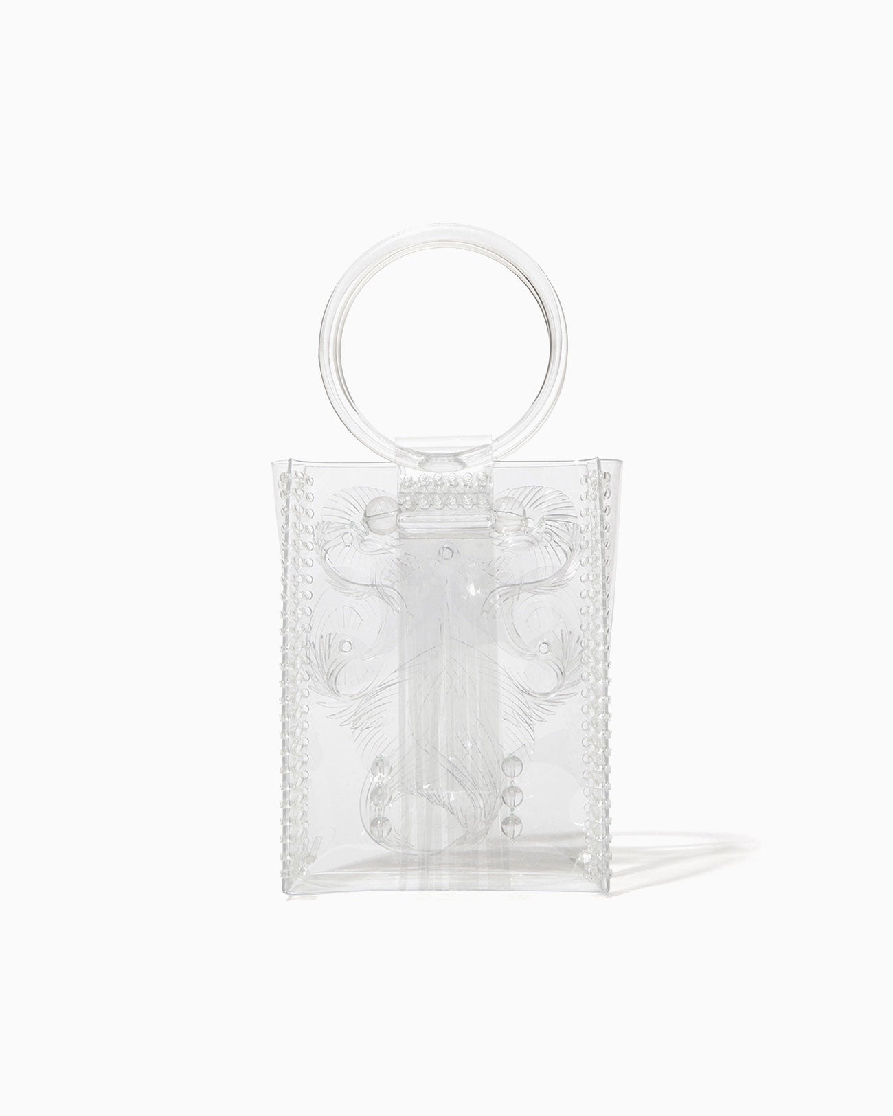 Transparent Sculptural Mini Handbag - clear