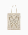 Cording Embroidery Tote Bag - beige