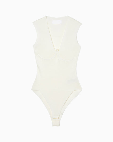 Knitted Bodysuit - white