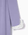 Lace Cuffs A-Line Kids Dress - purple