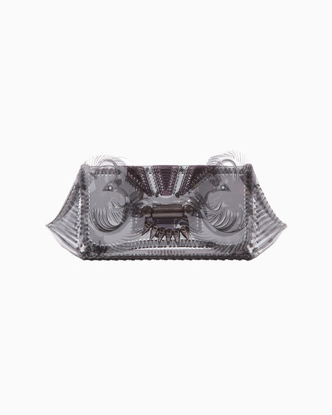 Transparent Sculptural Clutch Bag - black