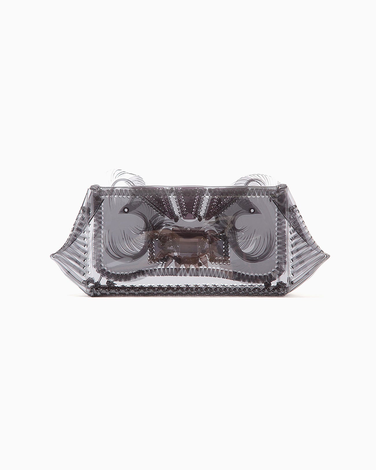 Transparent Sculptural Clutch Bag - black - Mame Kurogouchi