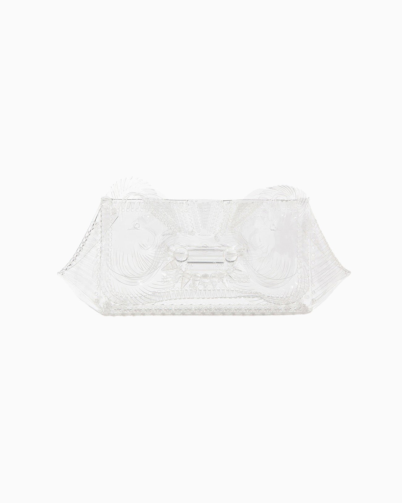 Transparent Sculptural Clutch Bag - clear