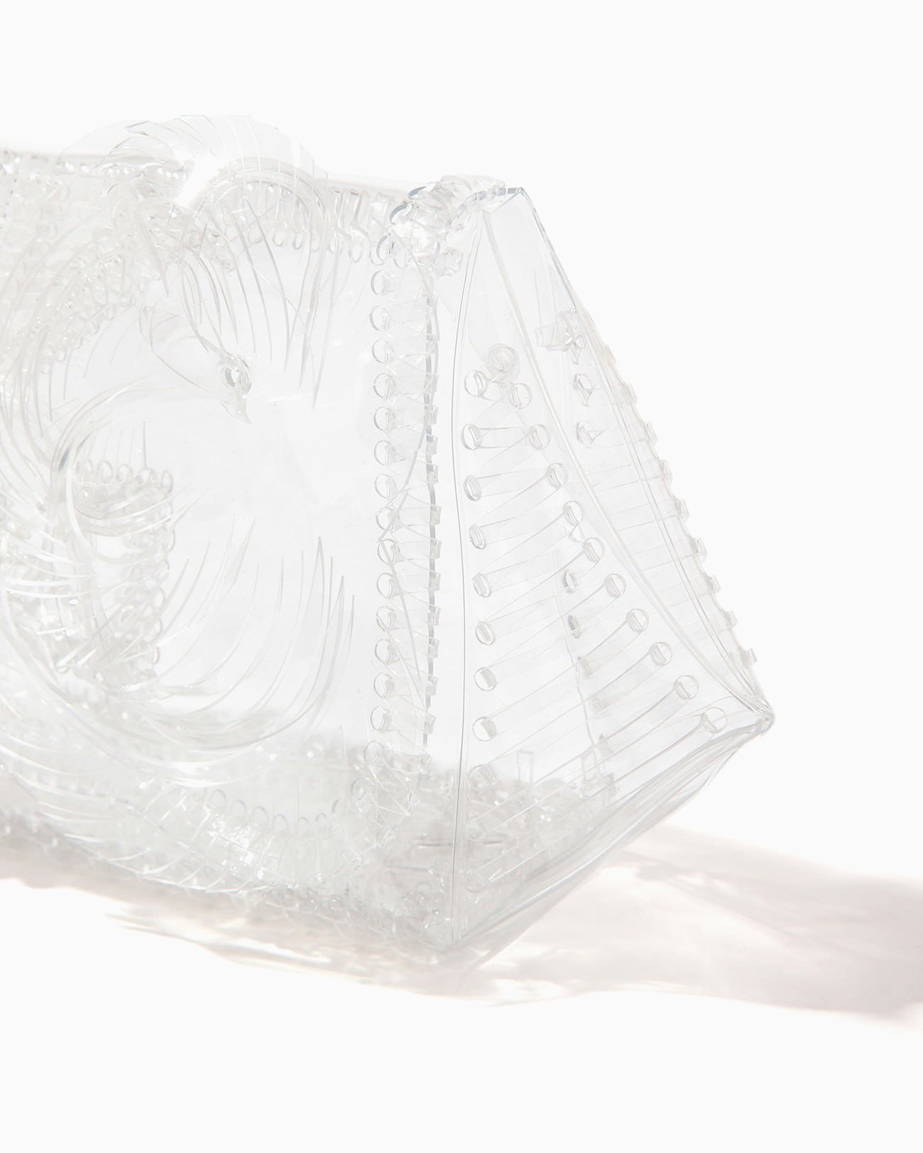 Transparent Sculptural Clutch Bag - clear