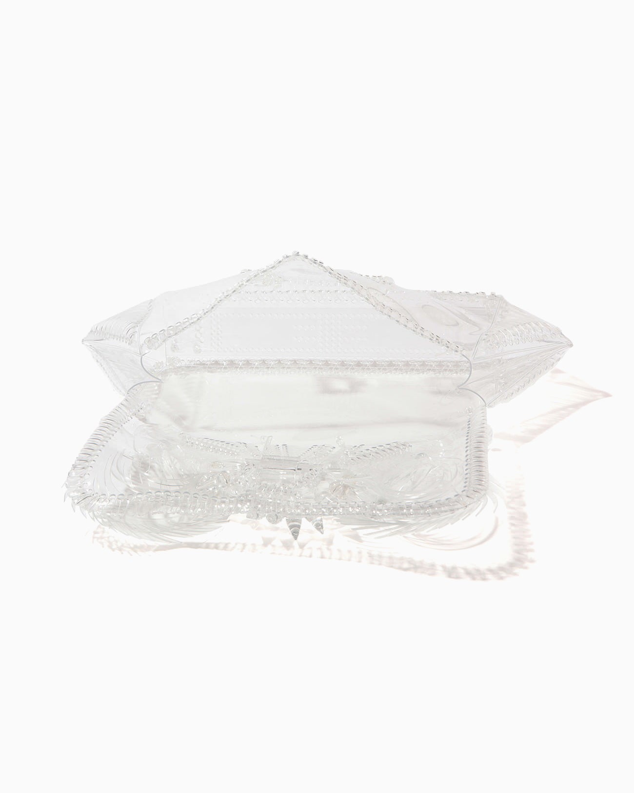 Transparent Sculptural Clutch Bag - clear