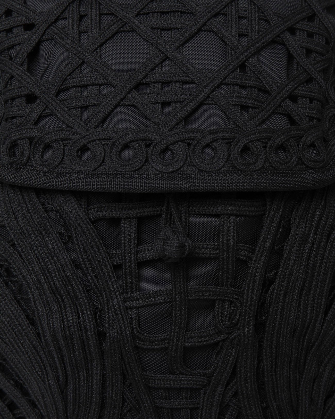 Cording Embroidery Backpack - black