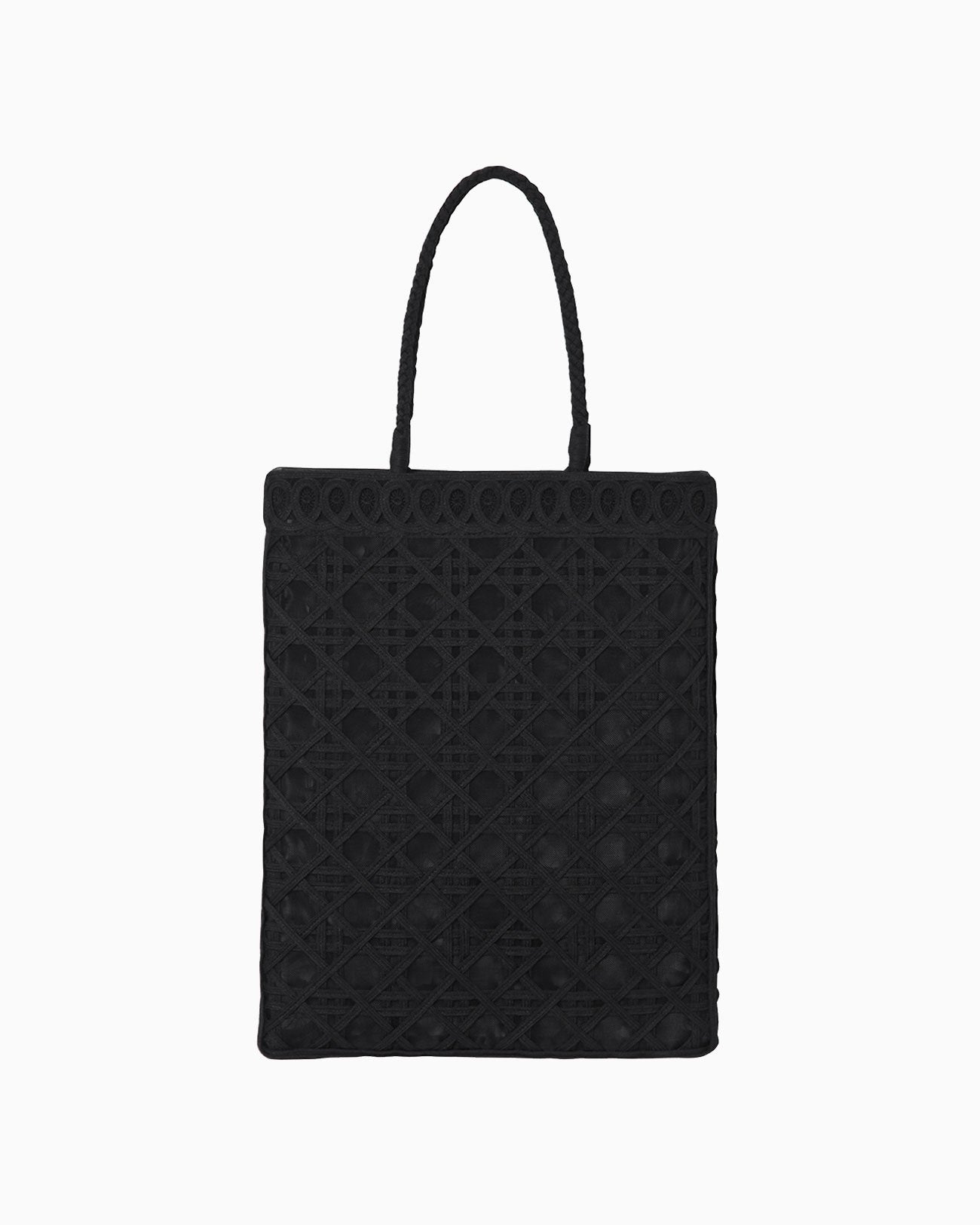 Cording Embroidery Tote Bag - black - Mame Kurogouchi