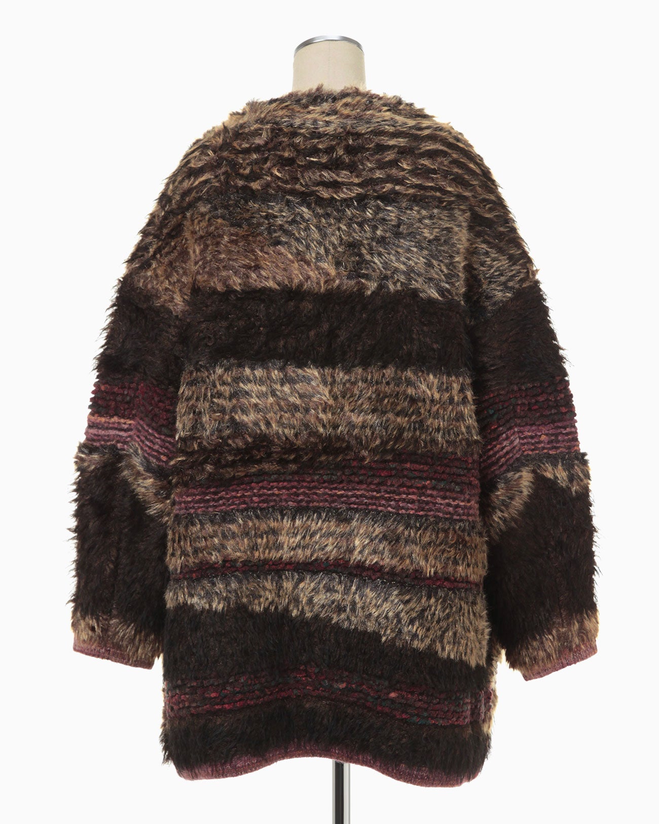 Mountainscape Gradation Knitted Coat - brown
