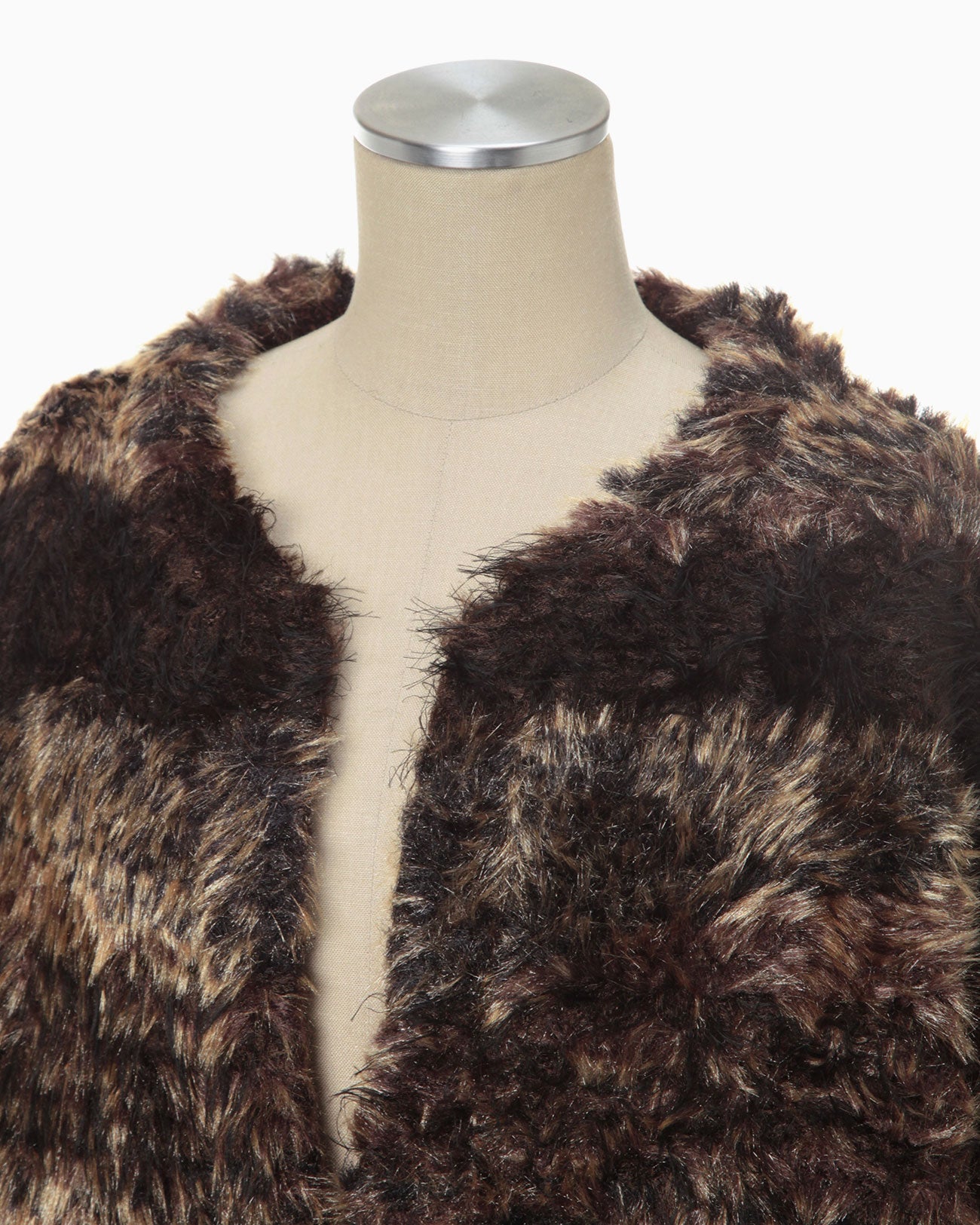 Mountainscape Gradation Knitted Coat - brown