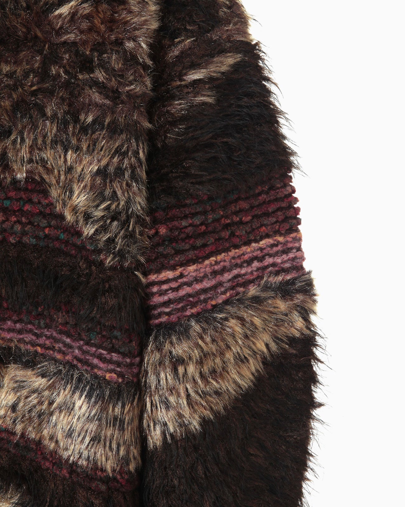 Mountainscape Gradation Knitted Coat - brown